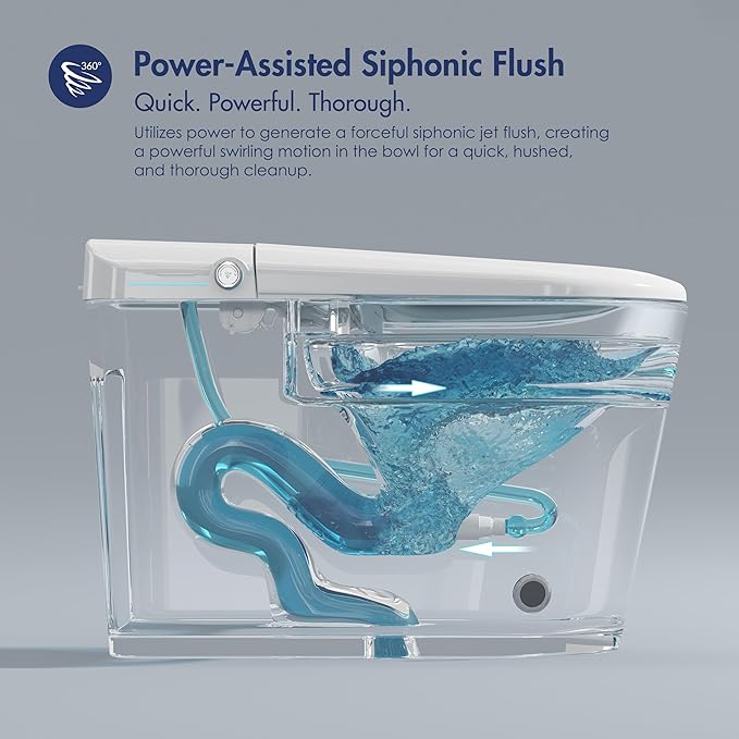 Eridanus Smart Toilet with Bidet Built in, One Piece Bidet Toilet for Bathrooms, Auto Open/Close with Digital Display, Foot Sensor Flush, Warm Water Wash & Dryer, Elongated Heated Seat, White