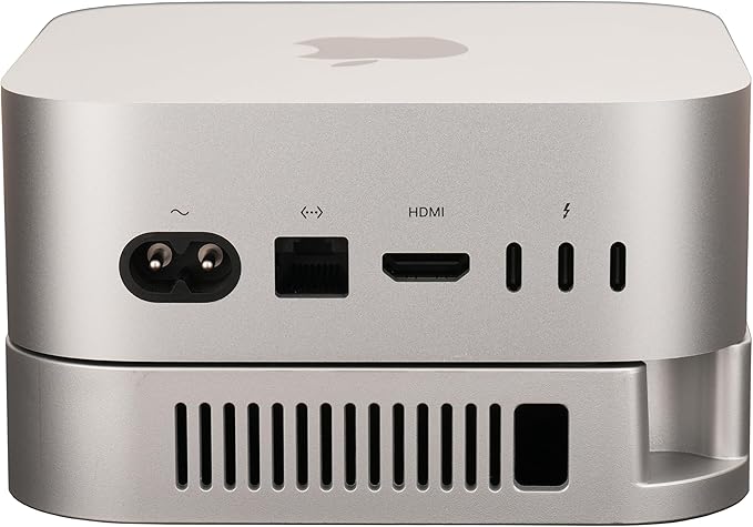 Psitek Mac mini M4 Stand, Silver Holder for Mac mini 2024-2026 Ventilation Heat Dissipation Cooling Desk Mount Accessories