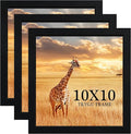 TKYGU 10 x10 Picture Frame Set of 3, Black Wooden Frame 10 x10 Square Wall Gallery Poster Photo frame with Horizontal and Vertical Formats for Wall Hanging best gift