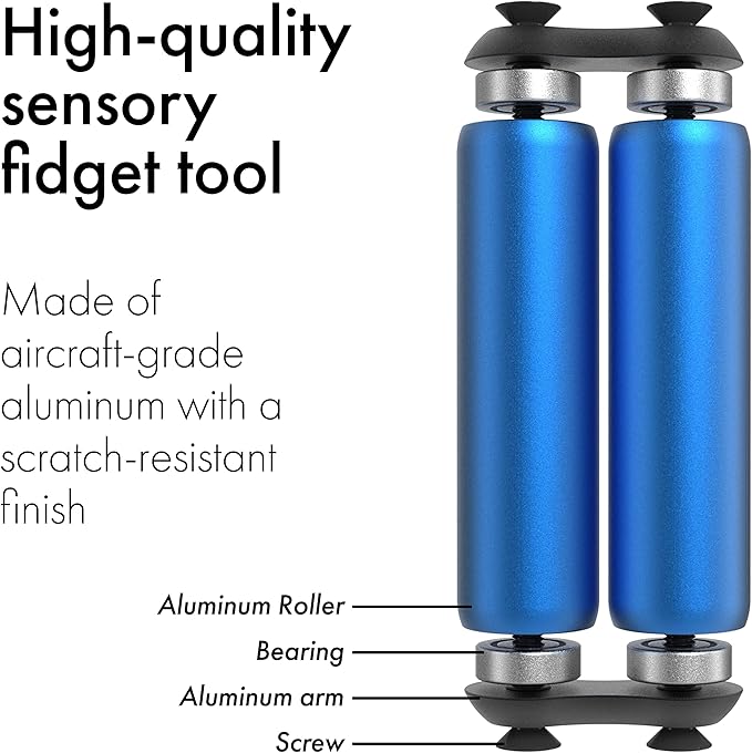 ONO Roller - Handheld Fidget Toy for Adults | Help Relieve Stress, Anxiety, Tension | Promotes Focus, Clarity | Compact, Portable Design (Sapphire, Full Size - Aluminum)