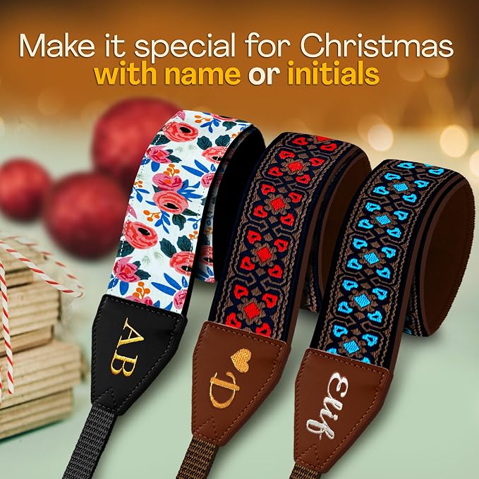 Art Tribute Custom Camera Strap Vintage Red - Image 3