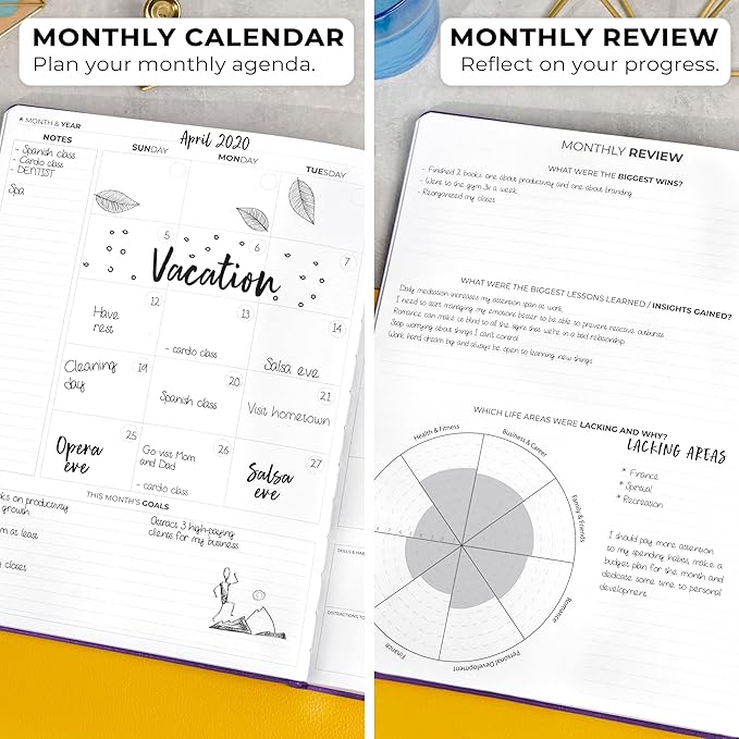 Clever Fox Planner Pro Premium – Luxurious Weekly & Monthly Planner with Budget Organizer for Productivity & Goals, Undated, A4 (Purple)