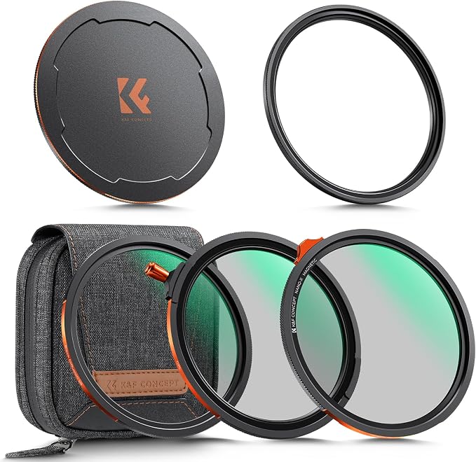 K&F CONCEPT 77mm Magnetic 1s Swap 5-Pack: CPL + VND2-32 + Black Diffusion 1/4 + by KFCONCEPT