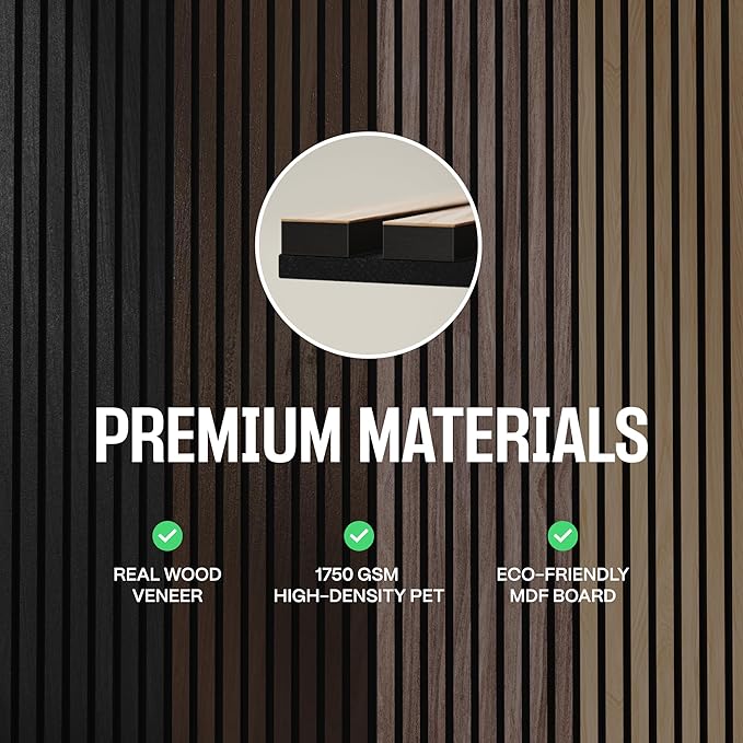 Samples-Pack Acoustic Slat Wall Panels - Soundproof Wood Paneling for Interior Decor