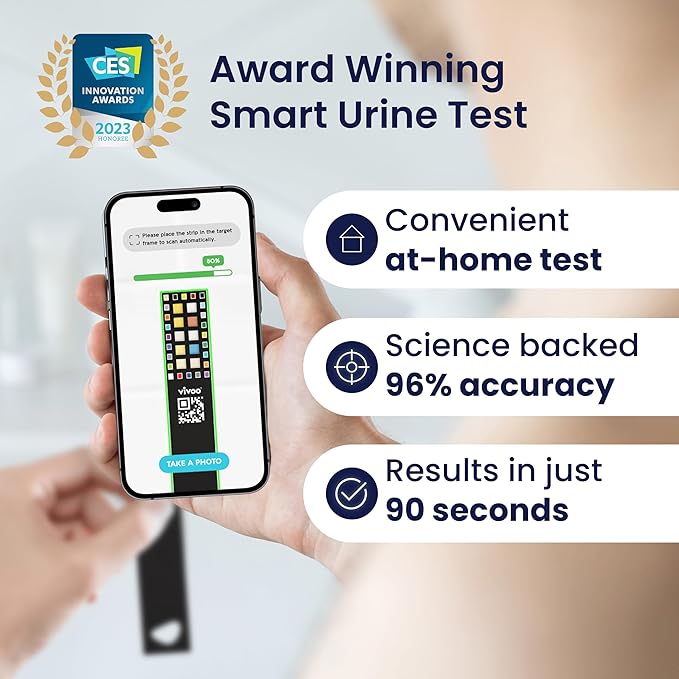 Vivoo | The #1 Urine Test Strips & Keto Strips with App | Advanced Home Tracking for Nutrition, Ketones, Hydration, pH, and More | 12 Months / 48 Tests