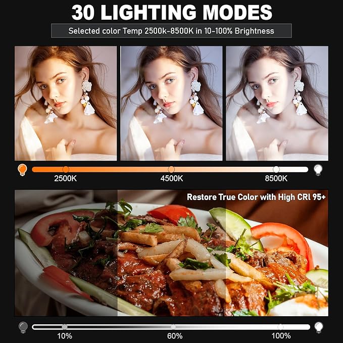 30W Upgraded Photography Lighting Kit, Anautin 2-Pack LED Video Lighting - Image 3