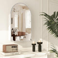 Bathroom Medicine Cabinet with Mirror Silver,Arched Wall Mounted Bathroom Cabinet with Mirror,Vanity Mirror with Storage,Mirrored Cabinet with Adjustable Shelves,Not Recessed,20x32 Inch