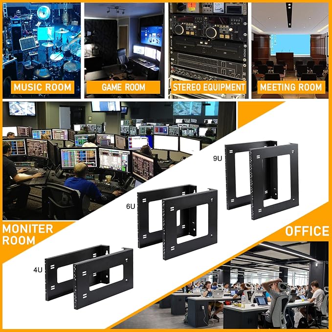 RIVECO 4U Open Frame Rack Wall Mount & Desktop Mount, No Assembly Required - Image 5