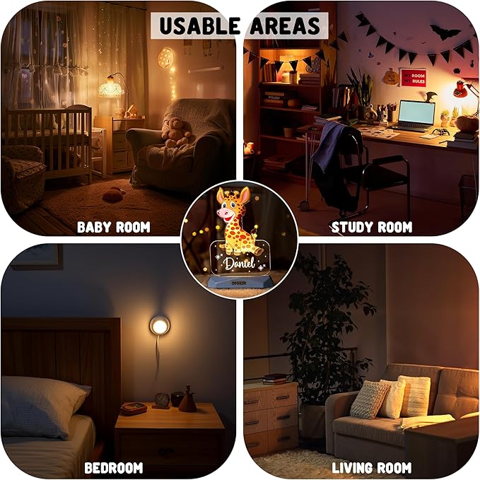 hun concept Personalized Unicorn Night Light for Kids – Custom Name LED Lamp, Cute Acrylic Unicorn Design, Baby Room & Nursery Decor, Magical Gift for Girls, Birthday Gifts