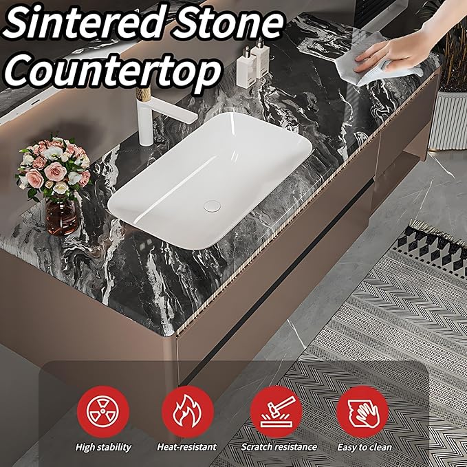 Modern Bathroom Vanity - Spacious Deep Sink | Defogging LED Mirror & Human Body Sensor Light, Open Side Panel, Floating Smart Bathroom Vanities (72IN)