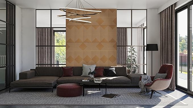 From Plain To Beautiful In Hours 9004 Depth Tier PVC 12 in x 12 in Peel and Stick Wall Panels (Covers / 10 sq.ft), Brown Candy, 10 Piece