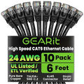 GEARit Cat 6 Ethernet Patch Cable 6 ft Black Cat6 Patch Cables 6ft by GEARit