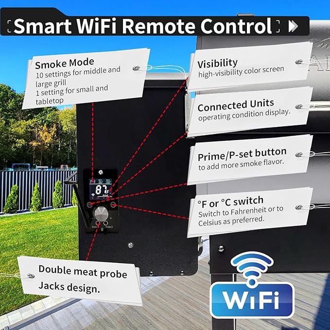 Smart WiFi Universal PID Upgrade Temperature Control Board with APP Smart Control for Pit Boss, Traeger, Z Grills & Smokers – Enhanced Digital Grill Controller Replacement with 1 Hot Rod
