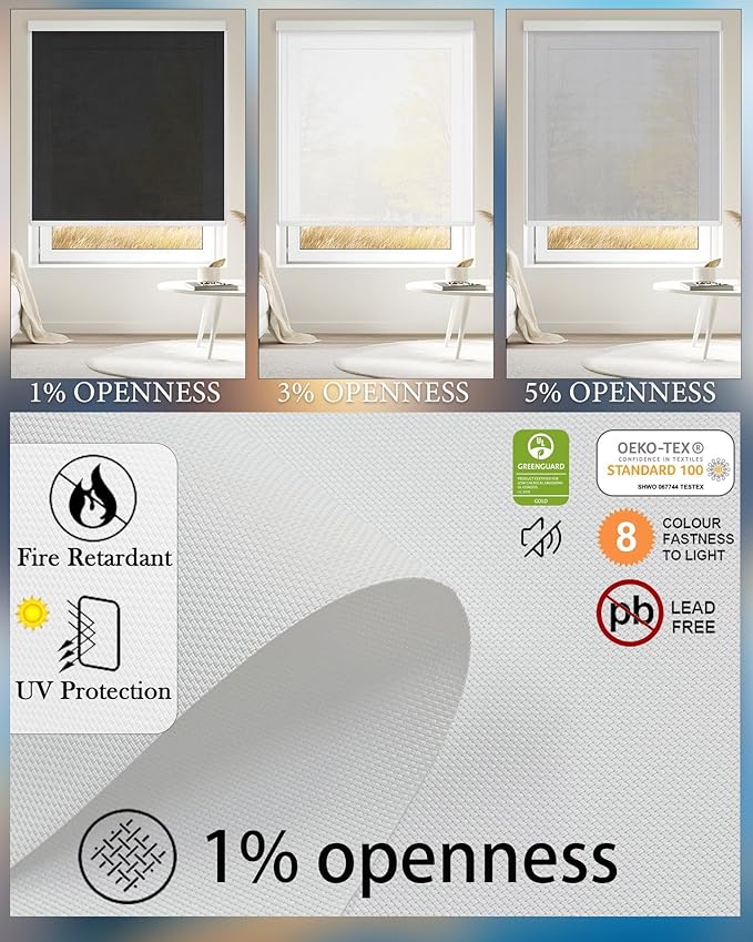 COOLWINDS Motorized Blinds with Remote Cordless Automatic Motorized Shades Custom Blinds for Windows Smart Curtains Compatible with Alexa Google Home(Solar White,W21 x H72in)