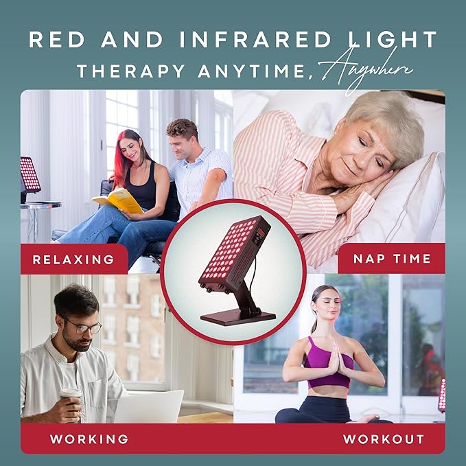 Red Light Therapy for Body & Face - FSA Eligible - 660nm & 850nm Infrared Red Light Therapy Panel for Skin, Muscles & Recovery – Full-Body LED Light Therapy Device with Stand