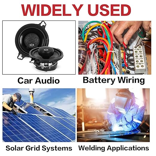 8 Gauge Wire (50ft Each - Red/Black) Copper Clad Aluminum CCA - Primary Automotive Wire,Car Amplifier Power & Ground Cable, 20PCS Lugs Terminal Connectors,60A Fuse Holder and Heat Shrink Tube