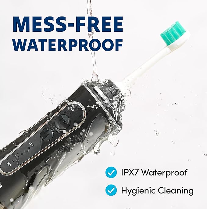 Puur Smile Professional Water Flosser - Advanced Dental Care for a Healthier Mouth, Gum, and Teeth - IPX7 Waterproof Oral Irrigator | 7 Replacement Tips, Travel-Friendly, Rechargeable - Oral Hygiene