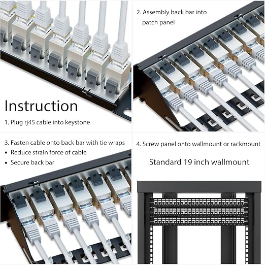 iwillink 10Gbps Cat7 Patch Panel 24 Port, RJ45 Through Coupler 1U Shielded - Image 6