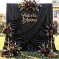 50ftx12ft Wrinkle Free Black Backdrop Curtains by CO-AVE