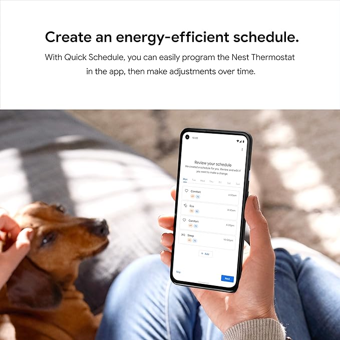 Google Nest Thermostat - Smart Thermostat for Home - Programmable Wifi Thermostat - Sand