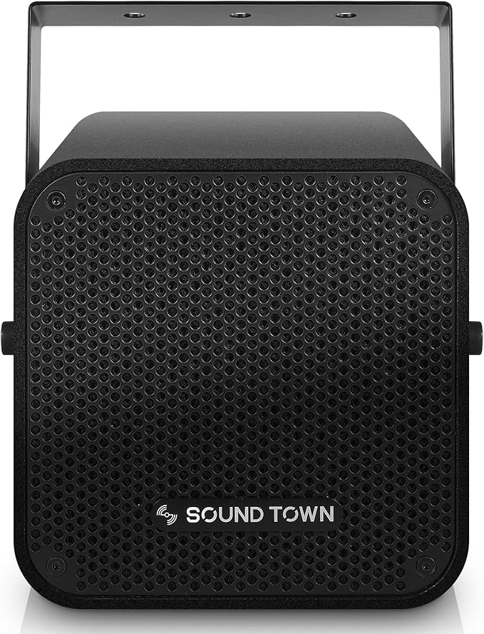 Sound Town Commercial Sound System with a 3-Zone Low-Impedance Bluetooth Amplifier, 6 x 5 Coaxial Wall-Mount Speaker Set for Indoor Installation, Black (STCA6130X6CM5B)