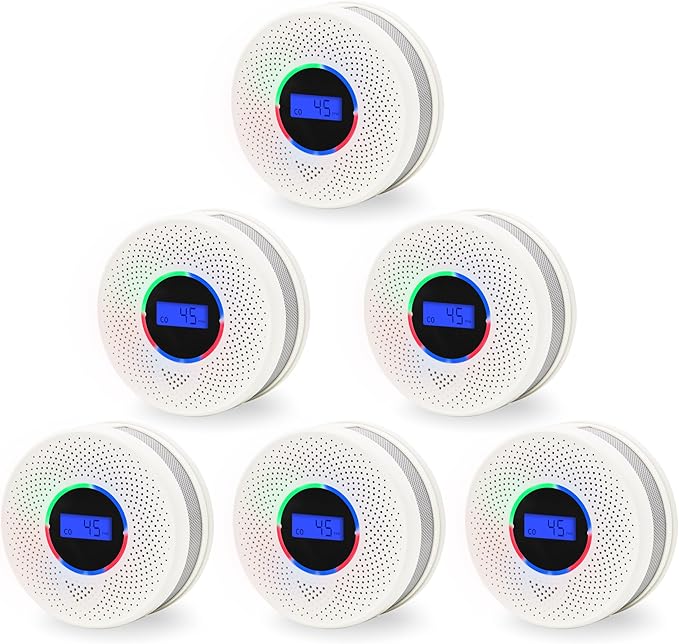 Kesy Upgraded Smoke and Carbon Monoxide Detector 10-Year Lifespan, Dual Sensor Smoke Alarm & Carbon Monoxide Detector (6 Pack)