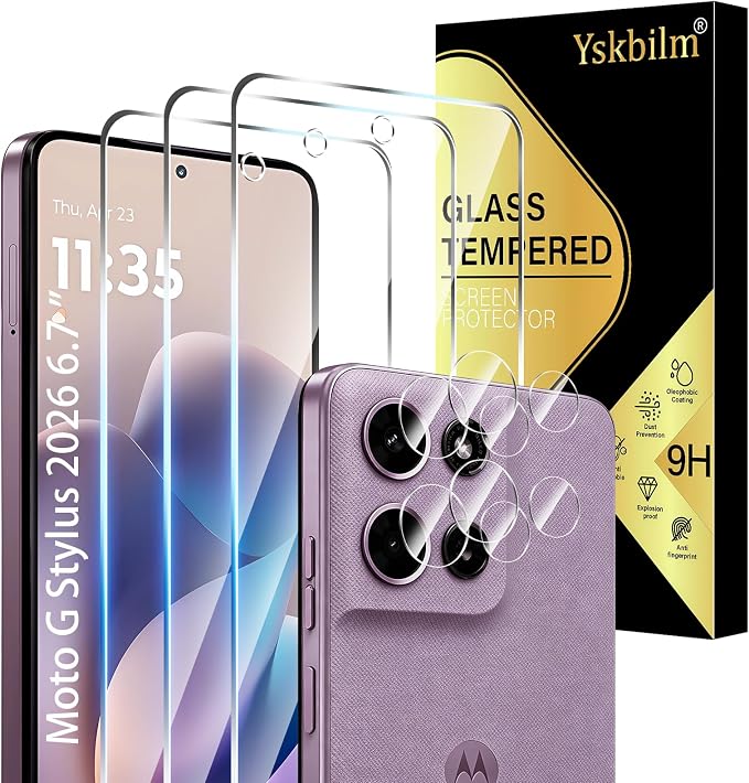 Designed for Motorola Moto G Stylus 5G 2026 Tempered Glass Screen Protector + by Unknown