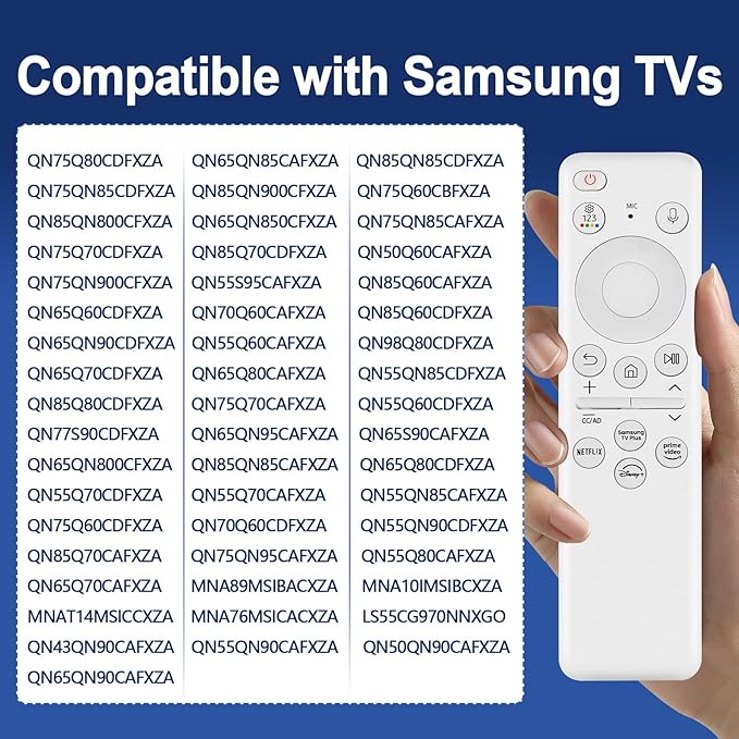 BN59-01432A for Samsung tv Remote, for Sam-Sung Solar tv Remote Replacement with Voice Rechargeable Solar Cell Compatible with Samsung Neo QLED 8K HDR Frame Smart TVs