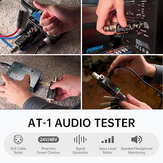 Xvive AT-1 Portable Audio Tester, Signal Generator, XLR Cable Tester, Phantom - Image 2