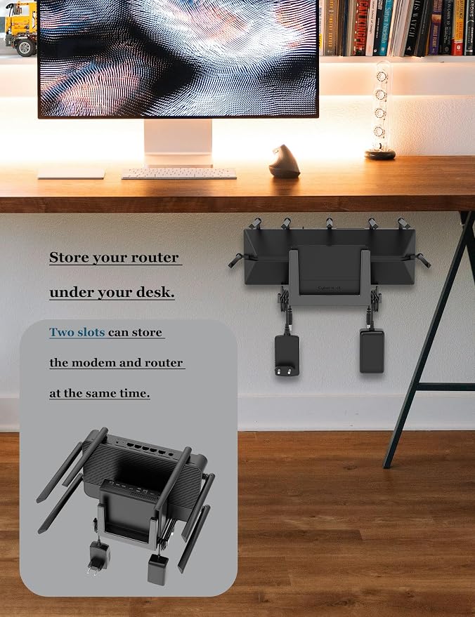 Wall Mount Shelf for WiFi Router, TV Box, Universal Cable Box Shelf Compatible - Image 3