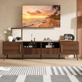 Merax Mid Century 78" TV Stand, Modern Entertainment Center for TVs up to 85", Media Console with Storage, Open Shelf, 2 Cabinets & 2 Drawers for Living Room, Office