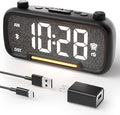 OnLyee 5-in-1 Alarm Clock Radio – FM Radio, Hi-Fi Speaker Sound, Bluetooth Speaker, Auto-Off Timer, Night Light, Dual Charging Ports – Ideal for Bedrooms, Dorms & Home Offices (Black)