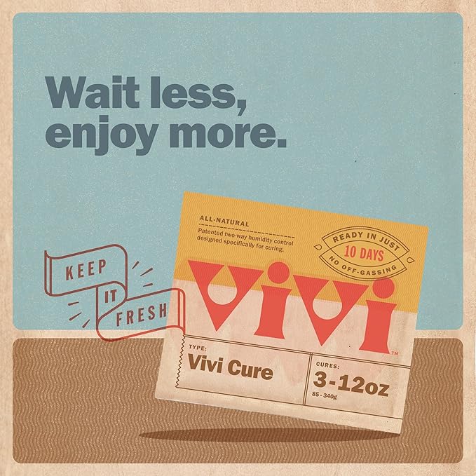Vivi by Boveda Humidity Control Packs for All Airtight Storage Containers, Ready in 10 Days, 4-Pack with Resealable Bag
