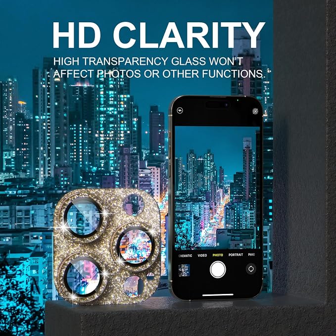 Choiche for iPhone 14 Pro/iPhone 14 Pro Max Camera Lens Protector, Bling Camera - Image 6