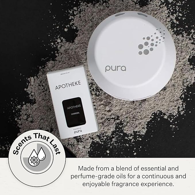 Pura Smart Home Plug-in Diffuser Refills by Apotheke, (Charcoal, 2-Pack) - Pura Fragrance Refills - Long-Lasting Aromatherapy Air Freshener Fragrance Products with Perfume-Grade Essential Oils