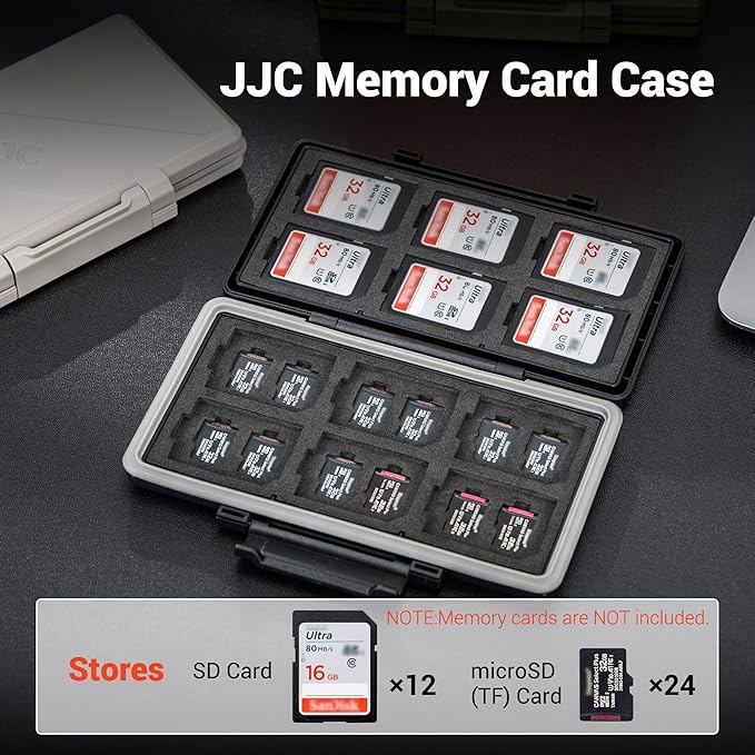 Grey 36 Slots Memory Card Case Water-Resistant Anti-Shock Memory Card Wallet - Image 3