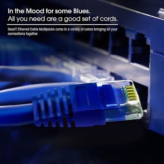 GEARit Cat 6 Ethernet Cable Pack - 100-Pack 1.5 ft Cat6 Ethernet Patch Cables | RJ45 Network Patch Cable, 10 Gbps Snagless Gold-Plated Connectors - Ethernet Cable Cat 6 for PC, TV, Router - Black