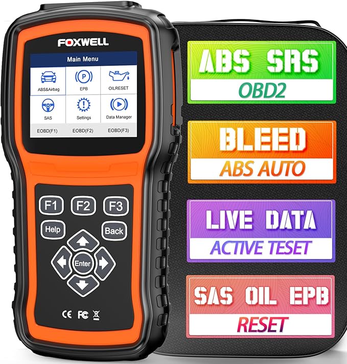FOXWELL NT630 Plus OBD2 Scanner with ABS and SRS, 2026 ABS Auto Bleed Scan Tool, Brake Code Reader with Live Data, Bidirectional Control & SAS Oil EPB Reset Diagnostic Tool