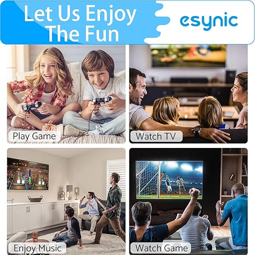 eSynic Portable Optical to RCA Adapter-7 FT Long-Built-in DAC Chip-Easy to Setup-192KHZ Digital to Analog Converter-Aluminum Shell-from HDTV/Blu-ray/DVD/Gaming Consoles to L/R Stereo Audio System