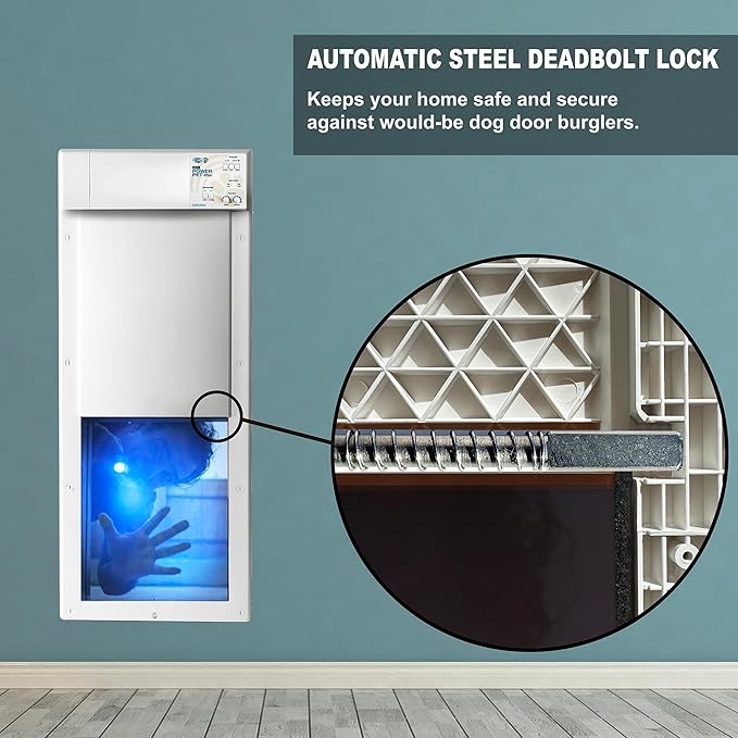 Power Pet, Fully Automatic Pet Door, Large, Wall Mount, by High Tech Pet Brand. Pet Operated, Air-Tight, Quick, Quiet Operation, Assembled in USA with USA Customer Service