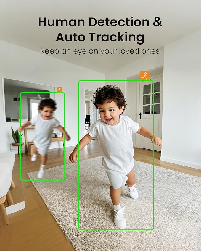 Anlapus 4 x A51D 4MP Dual Lens(2MP+2MP) Indoor Security Camera, Motion Detect, Auto Track, Plug-in, 360° WiFi Pan/Tilt Camera, 2.4GHz WiFi, Two-Way Talk, Light & Siren Alert, Memory Card Not Include