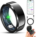 RIFESI Smart Ring for Women Men, Fashion Minimalist Fitness Ring & Sleep Tracker Ring with Heart Rate, Blood Pressure,5ATM Waterproof Health Ring,Gifts for Women Men Gift,No Subscription (9,Black)