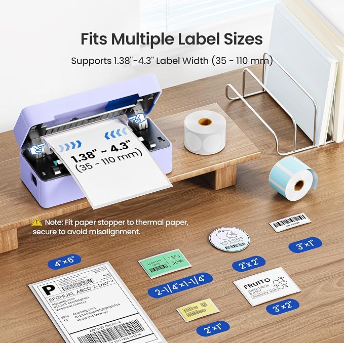 Bluetooth Thermal Shipping Label Printer, 4x6 Portable Direct Thermal Printer - Image 3