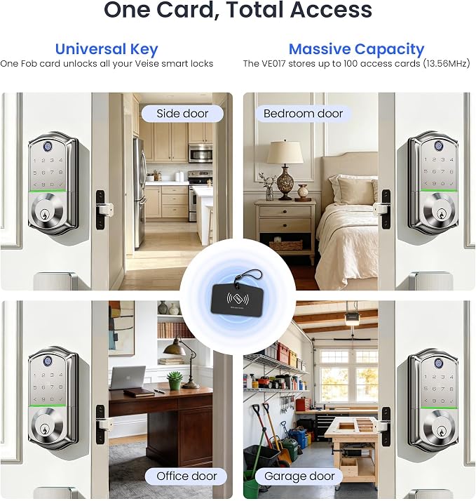 Veise VE017G Wi-Fi Keyless Entry Door Lock, App Remote & Voice Control - Image 11