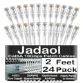 Jadaol UL Listed Patch Cables Cat 6a / Cat 6 2 ft 24-Pack, 10Gbps 550MHz Slim by Jadaol