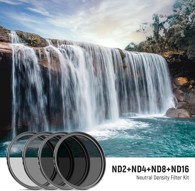 Neewer 55mm ND Lens Filter Kit: ND2 ND4 ND8 ND16, Lens Cleaning Pen, Neutral - Image 2