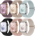 6 Pack Braided Stretchy Bands Compatible by KnossenWatchBand