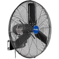 Global Industrial 24" Outdoor-Rated Oscillating Wall-Mount Fan, 2 Speeds, 7700 CFM, 3/10 HP, Black Powder Coat Finish, For Commercial & Industrial Use