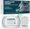 Lunderg Chair Alarm System - Wireless Chair Alarms and Fall Prevention for Elderly and Dementia Patients - Smart and Reliable Elderly Monitoring Kit for Caregiver - Perfect Complement to Bed Alarm