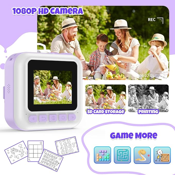 BOFIDAR Instant Print Camera for Kids, Children Digital Camera Video Toddler - Image 3